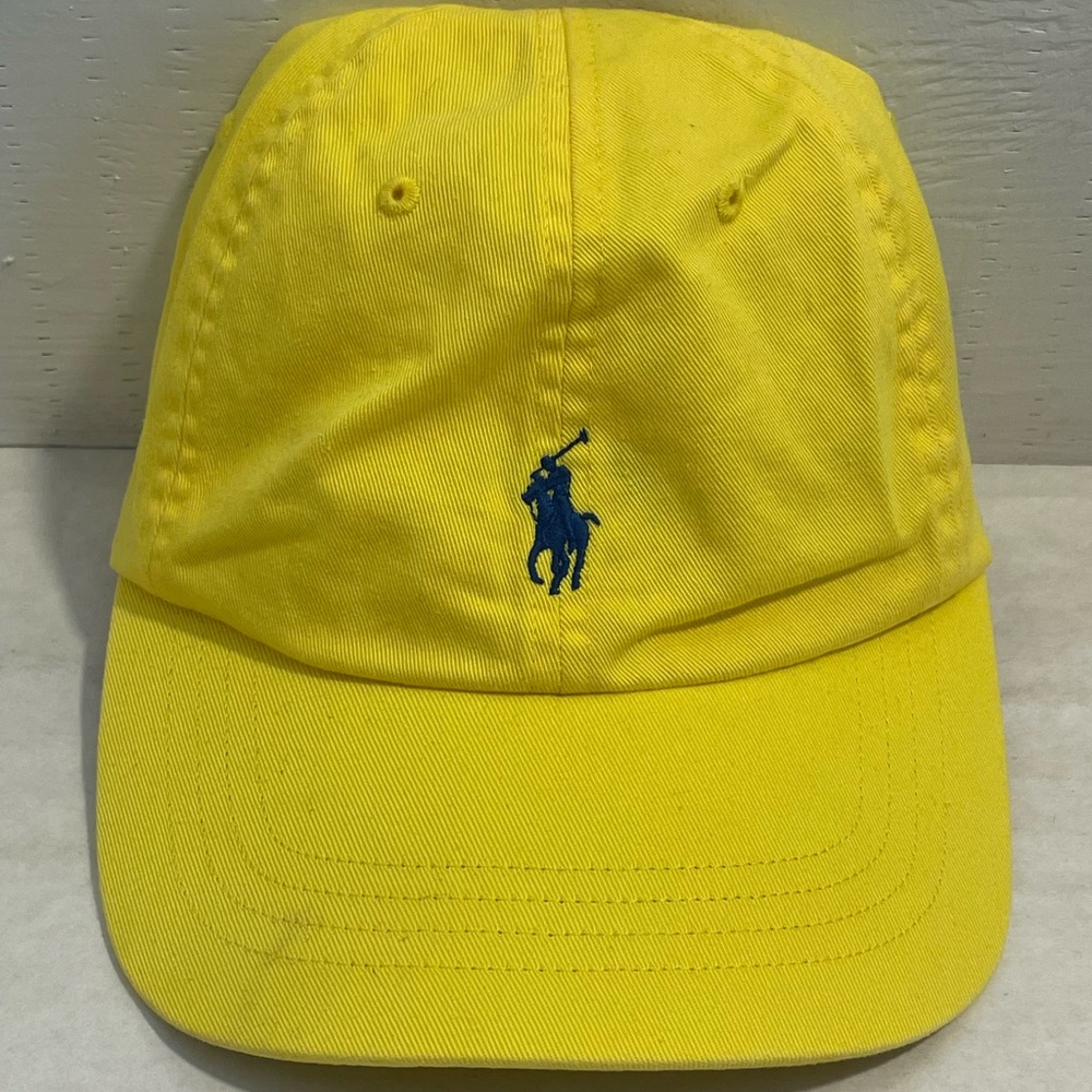 Polo by Ralph Lauren Yellow adjust cap/hat. Blue Pony.
